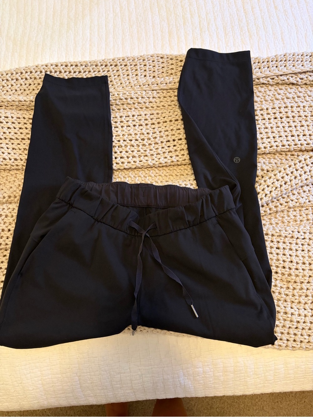 Women’s Black Lulu Lemon Jogger Pants with Drawstring Waist
